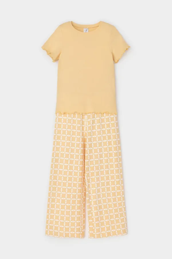 Пижама CROCKID, светлая мимоза,морская клетка - фото 2