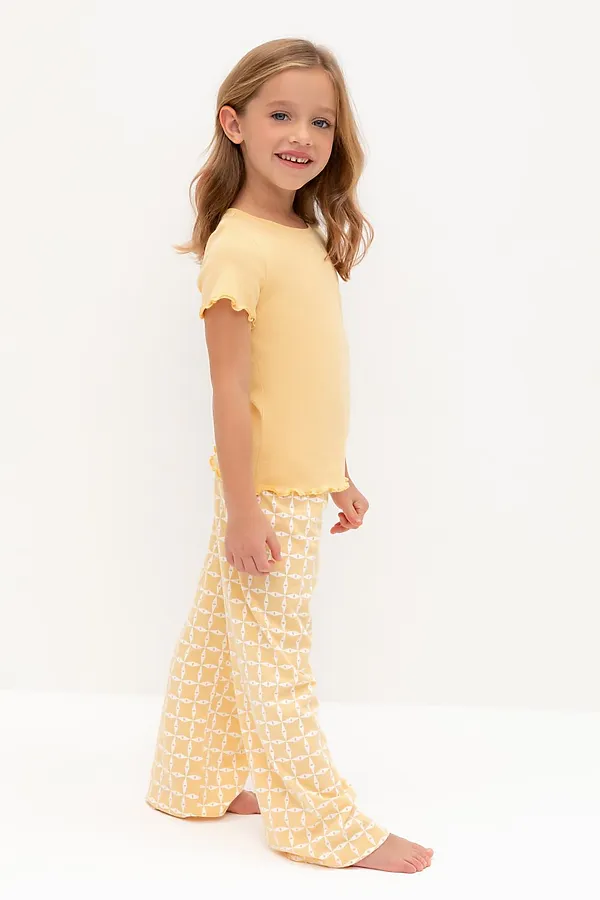 Пижама CROCKID, светлая мимоза,морская клетка - фото 2