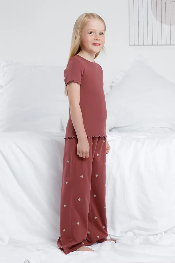 Пижама CROCKID, шоколадный десерт,сердечки - фото 2