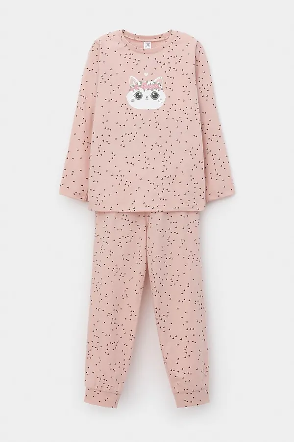 Пижама CROCKID, дымчатая роза,танец сердечек - фото 2