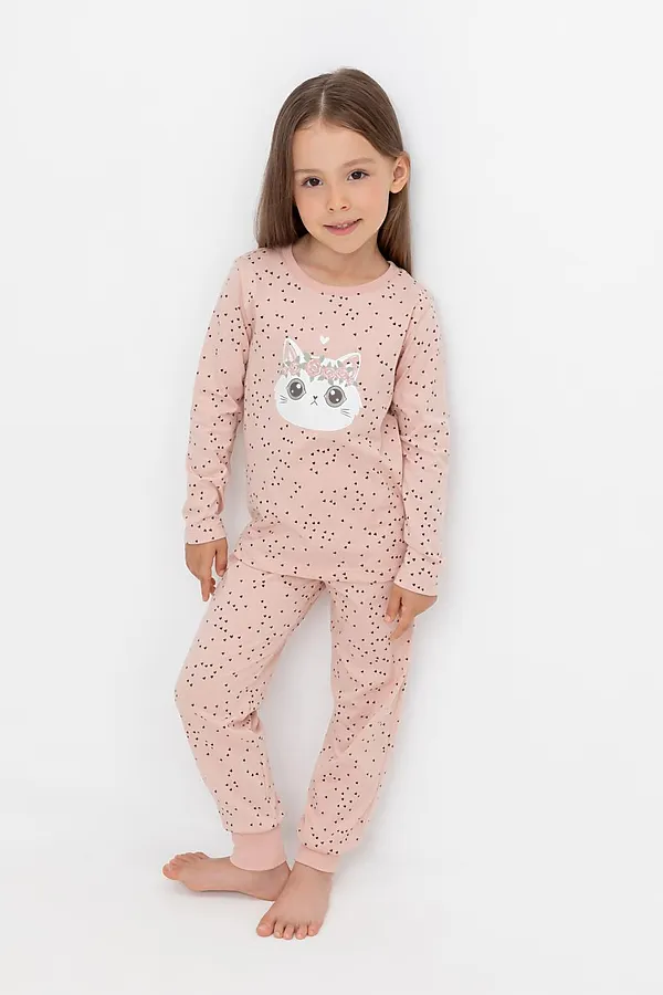 Пижама CROCKID, дымчатая роза,танец сердечек - фото 2