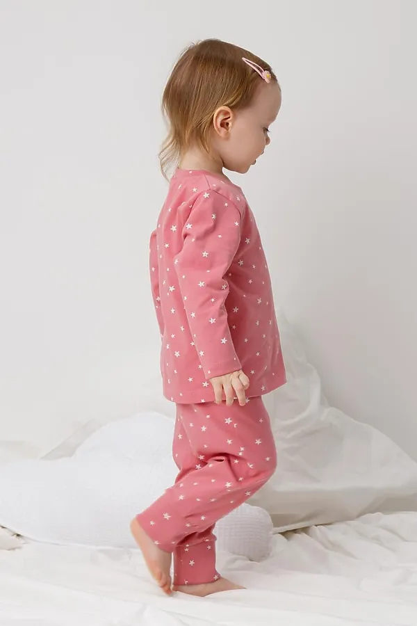 Пижама CROCKID, королевский розовый,звездная ночь - фото 2