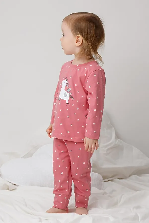 Пижама CROCKID, королевский розовый,звездная ночь - фото 2