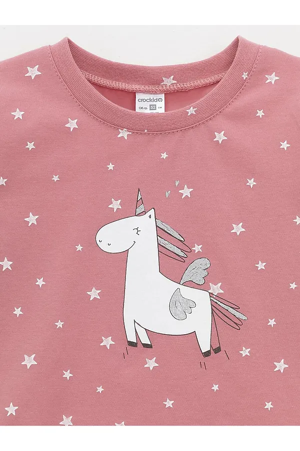 Пижама CROCKID, королевский розовый,звездная ночь - фото 2