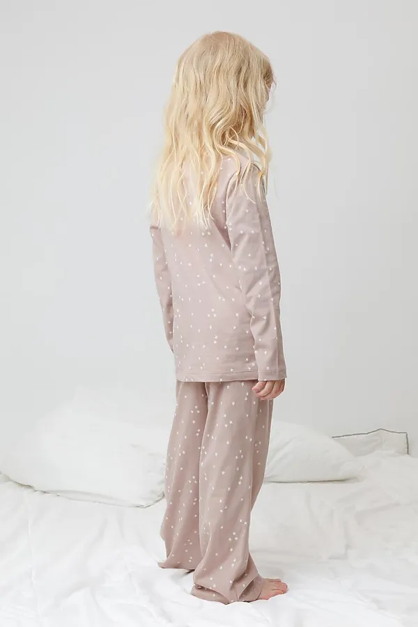 Пижама CROCKID, кофейный,цветочные снежинки - фото 2