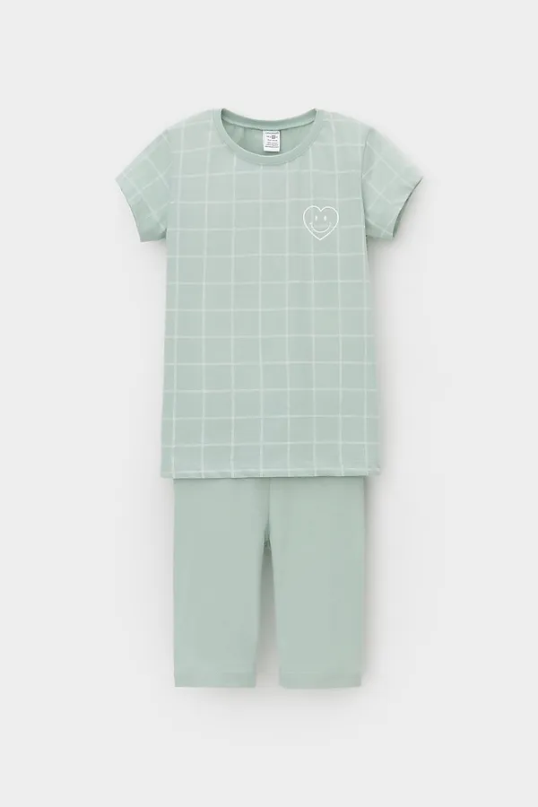 Пижама CROCKID, голубая дымка,двойная клетка - фото 2