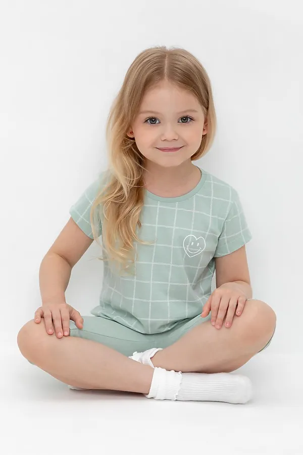 Пижама CROCKID, голубая дымка,двойная клетка - фото 2