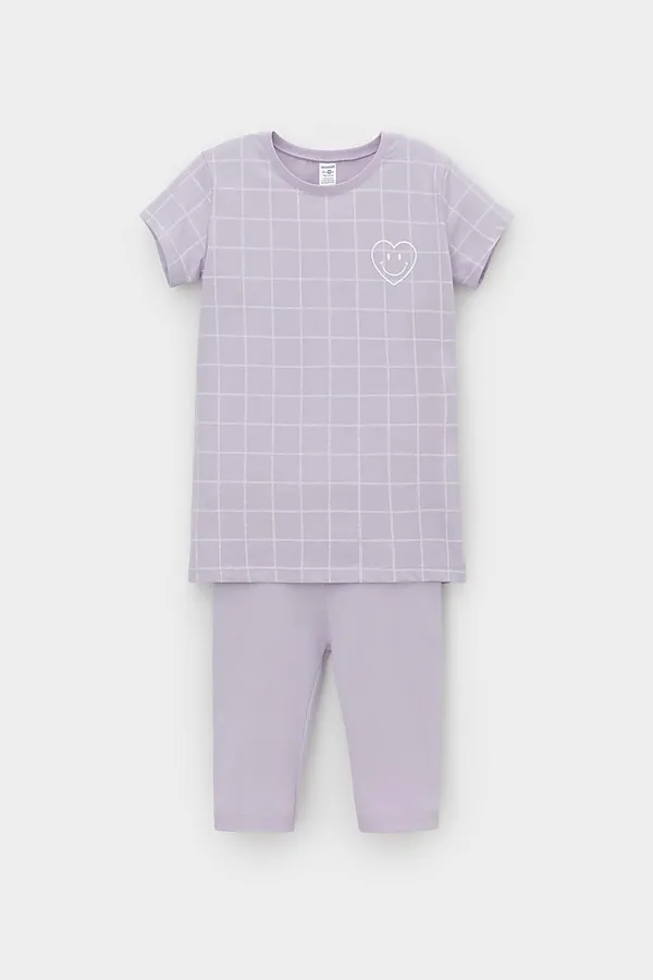 Пижама CROCKID, лепесток орхидеи,двойная клетка - фото 2