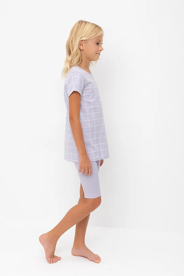 Пижама CROCKID, лепесток орхидеи,двойная клетка - фото 2
