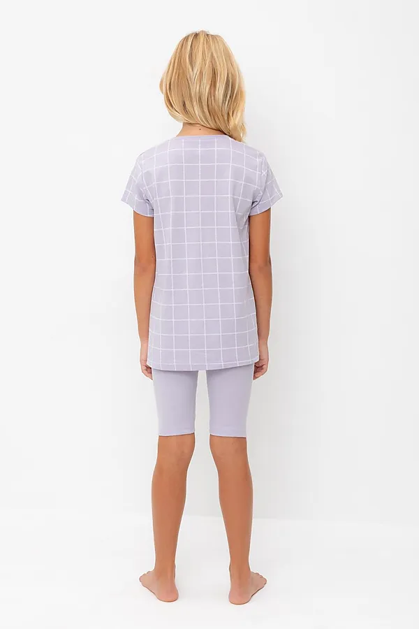 Пижама CROCKID, лепесток орхидеи,двойная клетка - фото 2
