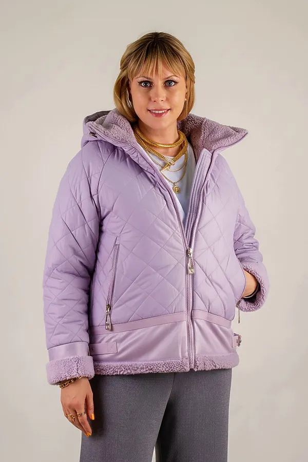 Куртка Классика верблюжья шерсть, арт. 309 НАТАЛИ, сиреневый - фото 2