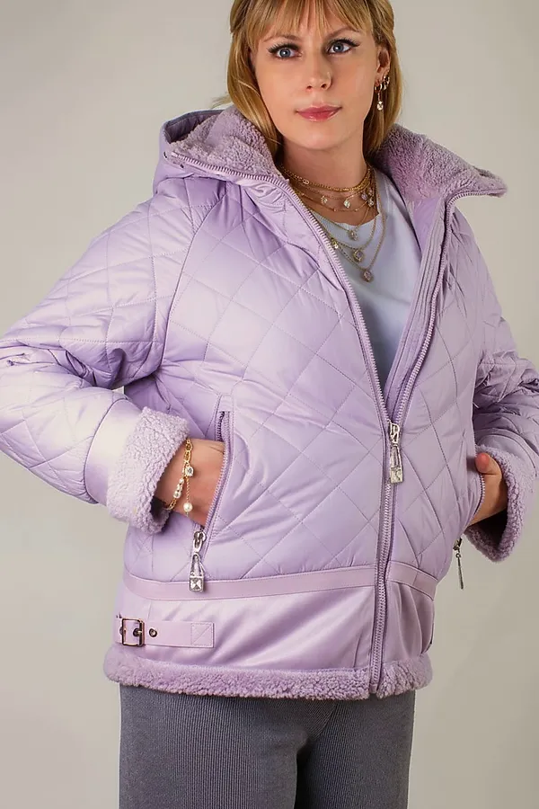 Куртка Классика верблюжья шерсть, арт. 309 НАТАЛИ, сиреневый - фото 2