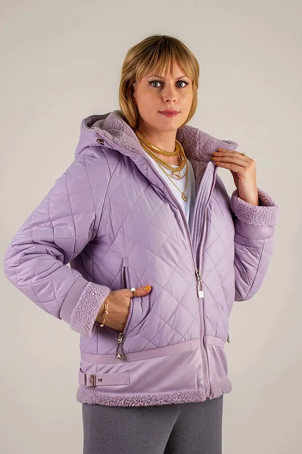 Куртка Классика верблюжья шерсть, арт. 309 НАТАЛИ, сиреневый - фото 2