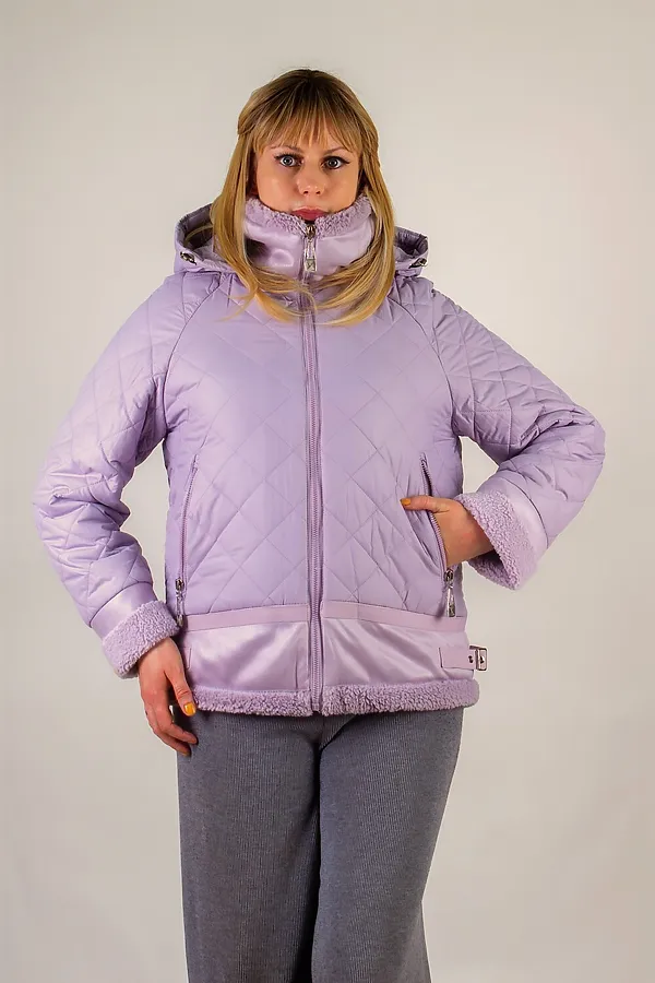 Куртка Классика верблюжья шерсть, арт. 309 НАТАЛИ, сиреневый - фото 2