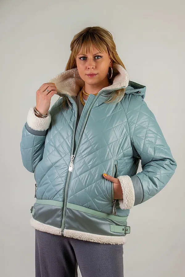 Куртка Классика верблюжья шерсть, арт. 309 НАТАЛИ, бирюзовый - фото 2