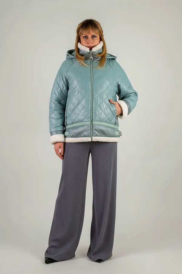Куртка Классика верблюжья шерсть, арт. 309 НАТАЛИ, бирюзовый - фото 2