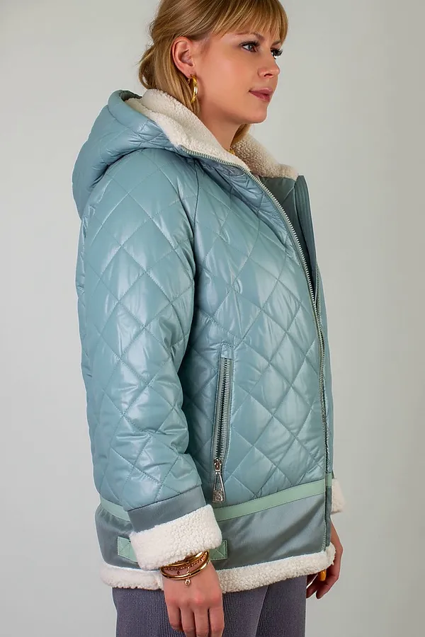 Куртка Классика верблюжья шерсть, арт. 309 НАТАЛИ, бирюзовый - фото 2