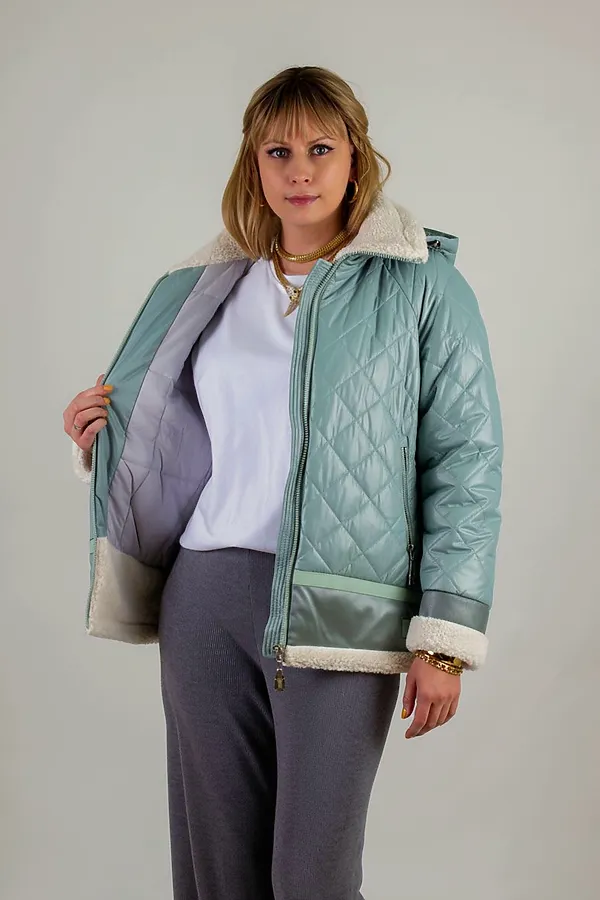 Куртка Классика верблюжья шерсть, арт. 309 НАТАЛИ, бирюзовый - фото 2