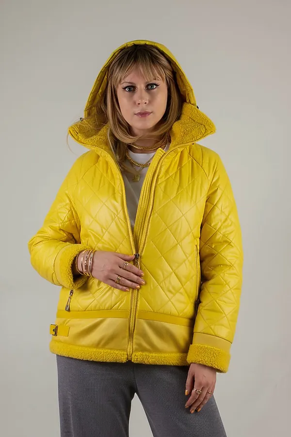 Куртка Классика верблюжья шерсть, арт. 309 НАТАЛИ, желтый - фото 2