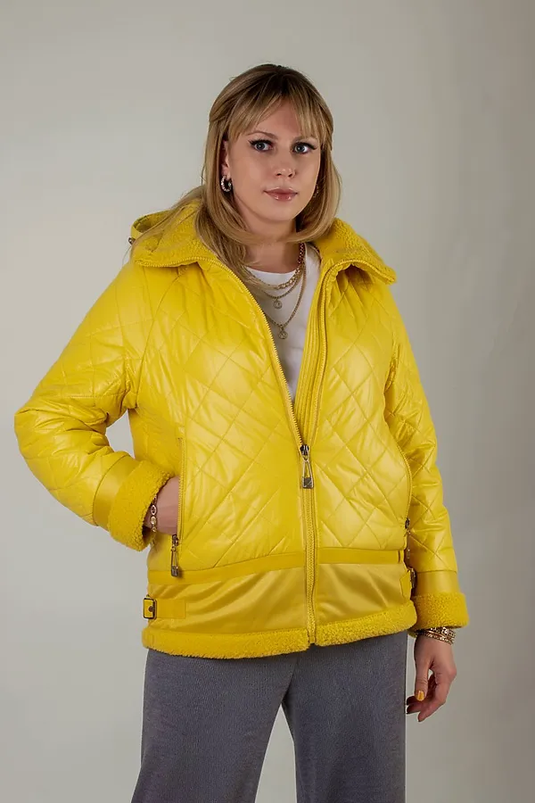 Куртка Классика верблюжья шерсть, арт. 309 НАТАЛИ, желтый - фото 2