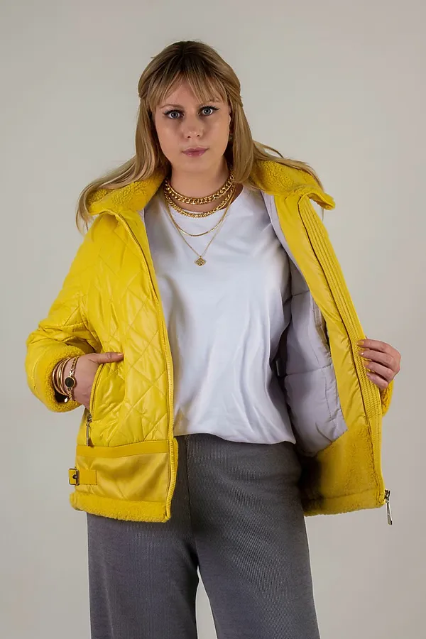 Куртка Классика верблюжья шерсть, арт. 309 НАТАЛИ, желтый - фото 2