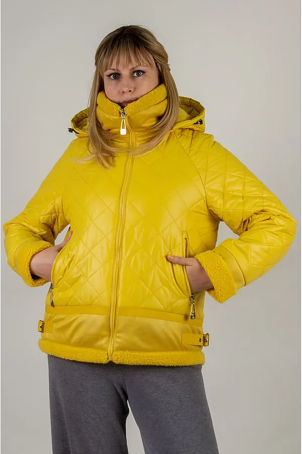 Куртка Классика верблюжья шерсть, арт. 309 НАТАЛИ, желтый - фото 2