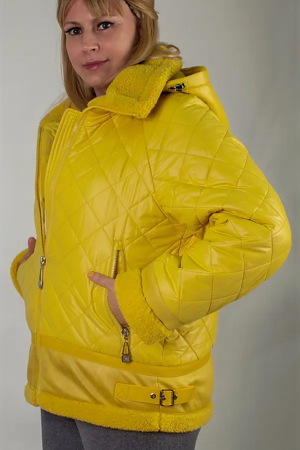 Куртка Классика верблюжья шерсть, арт. 309 НАТАЛИ, желтый - фото 2