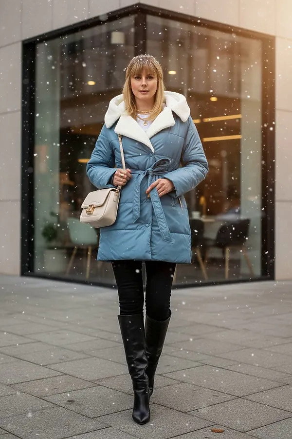 Куртка 302 верблюжья шерсть НАТАЛИ, бирюзовый - фото 2