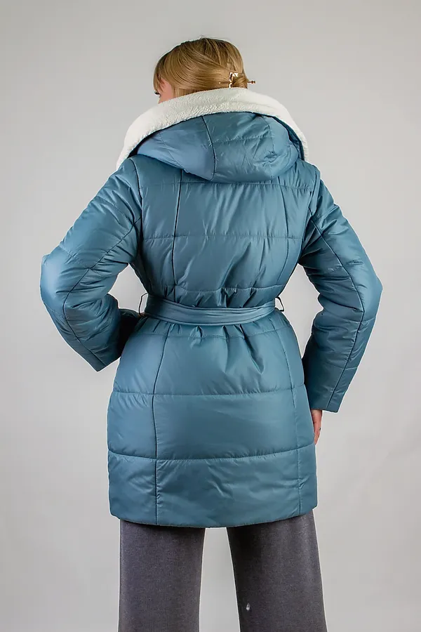 Куртка 302 верблюжья шерсть НАТАЛИ, бирюзовый - фото 2
