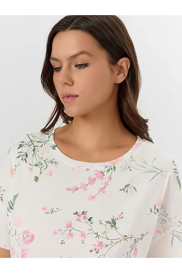 Сорочка ночная MARK FORMELLE, полевые цветы на молочном - фото 2