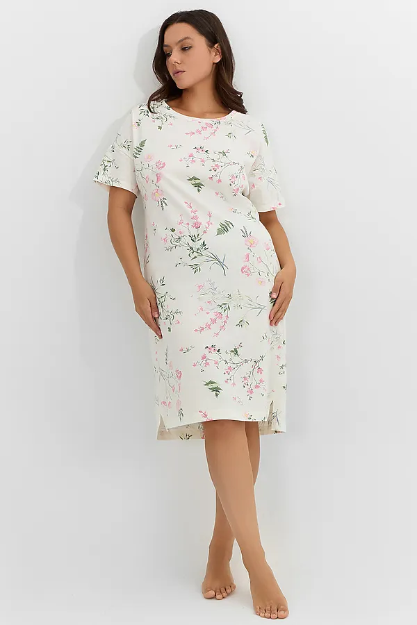 Сорочка ночная MARK FORMELLE, полевые цветы на молочном - фото 2