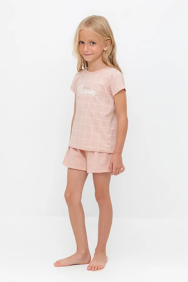 Пижама CROCKID, дымчатая роза,двойная клетка - фото 2