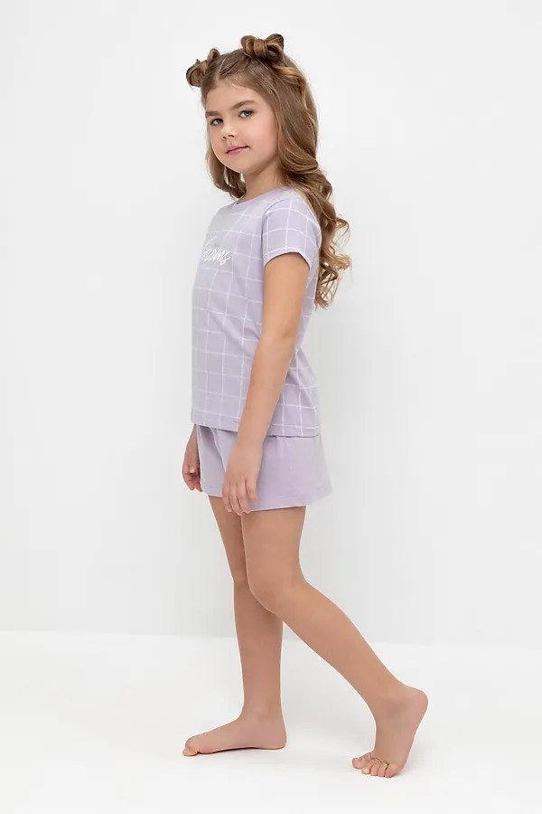 Пижама CROCKID, лепесток орхидеи,двойная клетка - фото 2