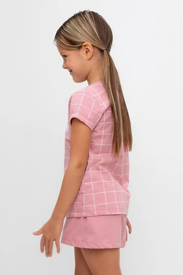 Пижама CROCKID, розовый зефир,двойная клетка - фото 2