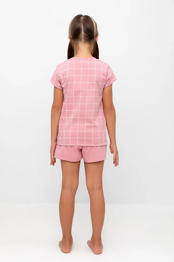 Пижама CROCKID, розовый зефир,двойная клетка - фото 2
