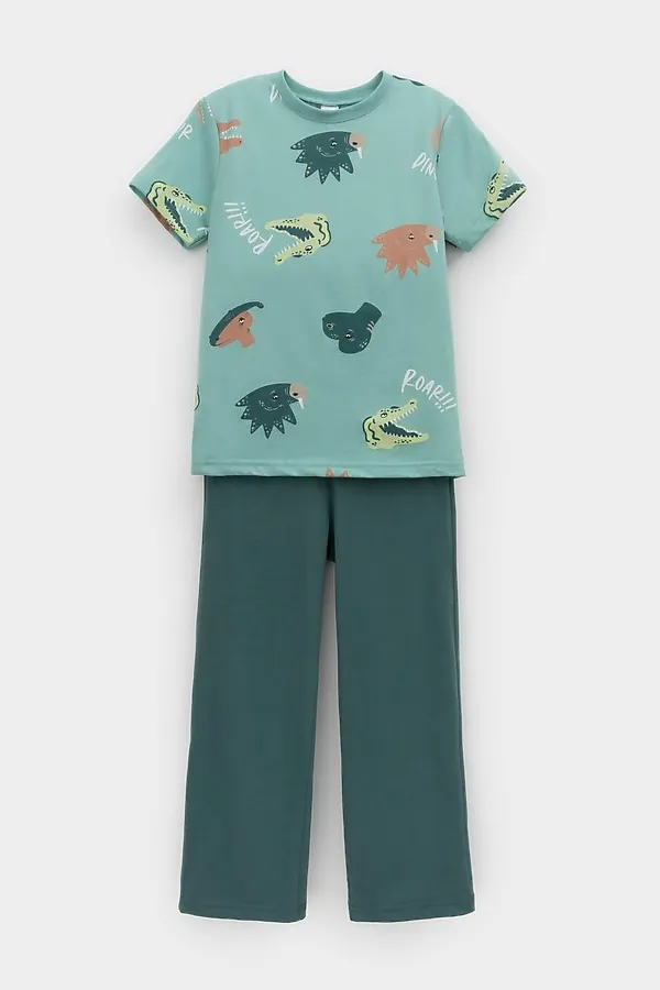Пижама CROCKID, динозавры,зеленый - фото 2
