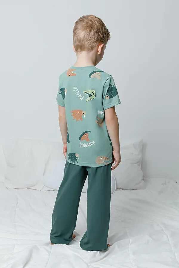 Пижама CROCKID, динозавры,зеленый - фото 2