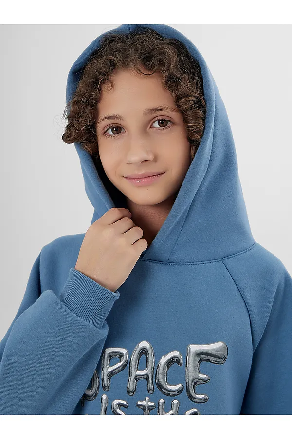 Комплект (Худи+Брюки) MARK FORMELLE, пыльный синий +печать - фото 2