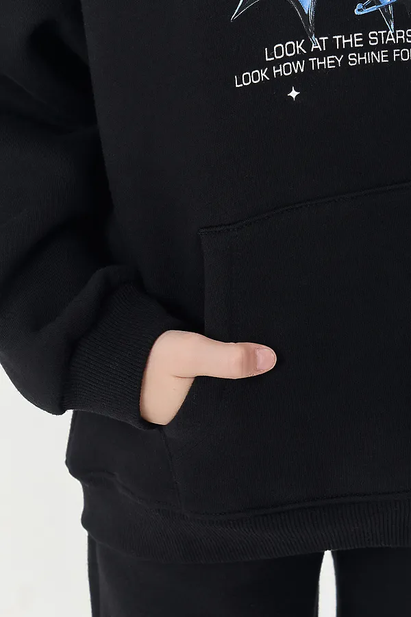 Комплект (Худи+Брюки) MARK FORMELLE, черный +печать - фото 2