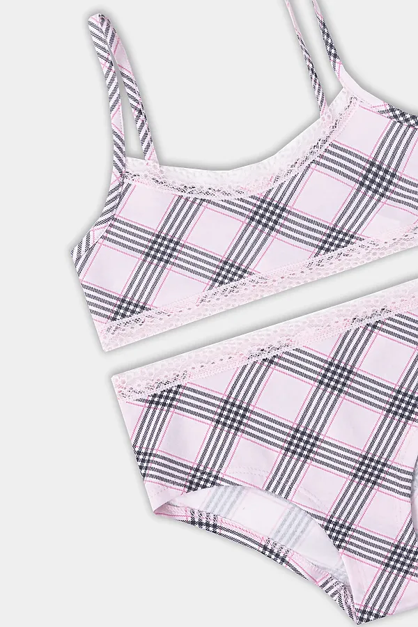 Комплект (Топ+Трусы) MARK FORMELLE, клетка черно -розовая - фото 2