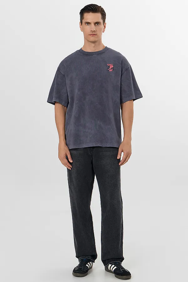 Футболка MARK FORMELLE, acid wash графит +печать - фото 2