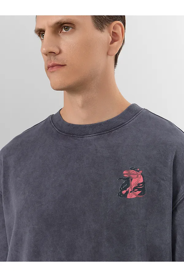 Футболка MARK FORMELLE, acid wash графит +печать - фото 2