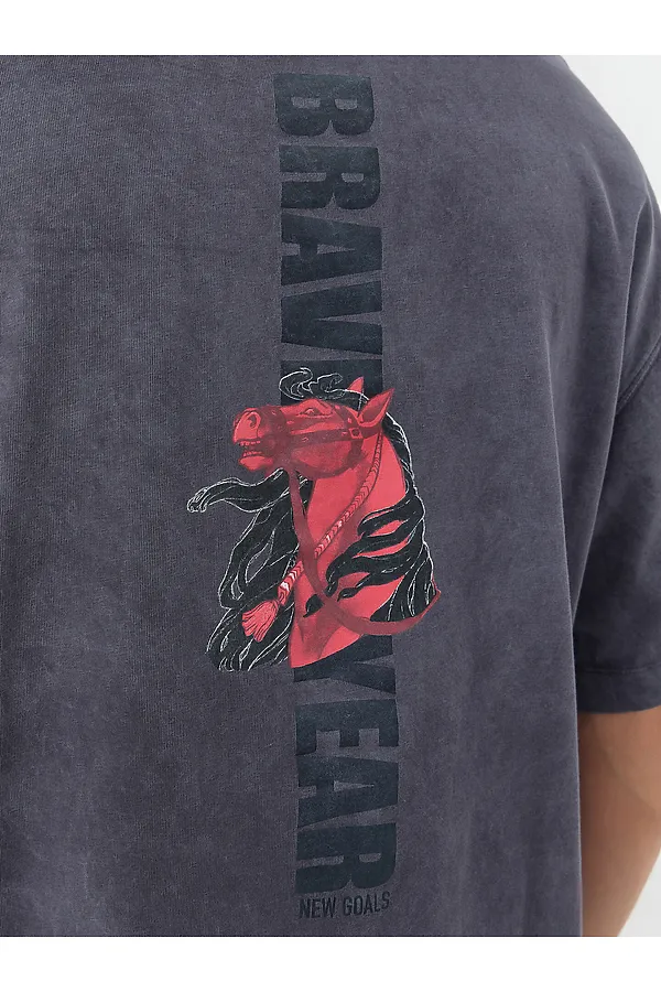 Футболка MARK FORMELLE, acid wash графит +печать - фото 2