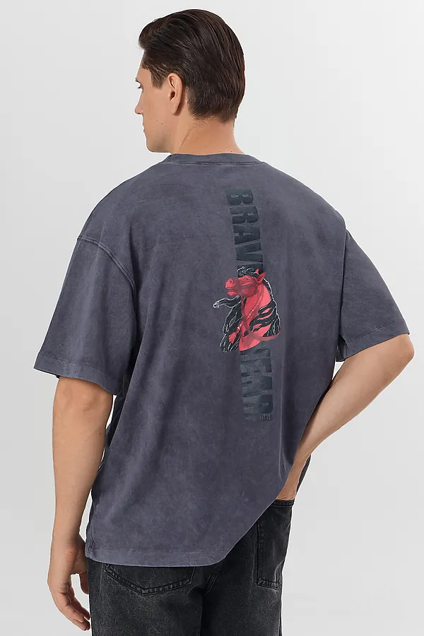 Футболка MARK FORMELLE, acid wash графит +печать - фото 2