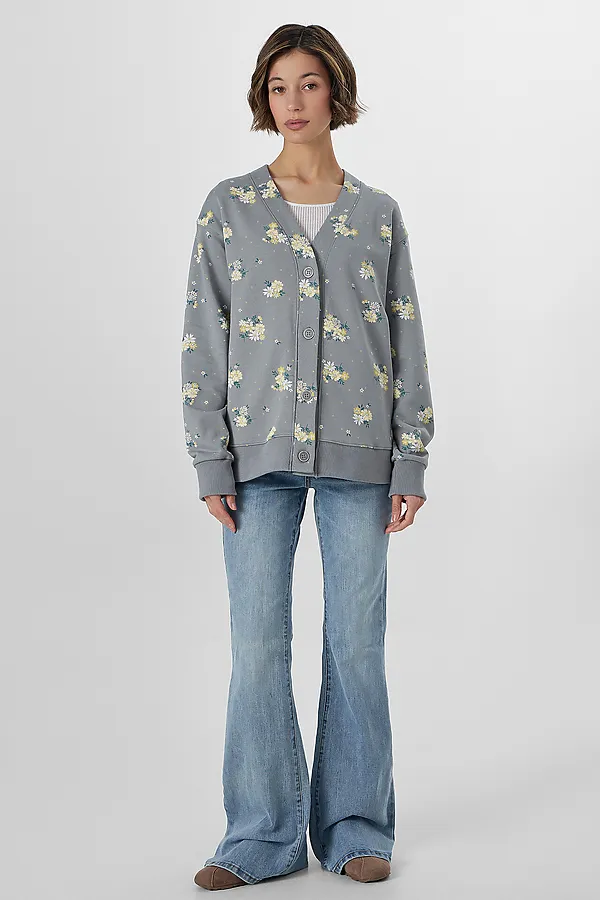 Кардиган MARK FORMELLE, цветы на сером1 - фото 2