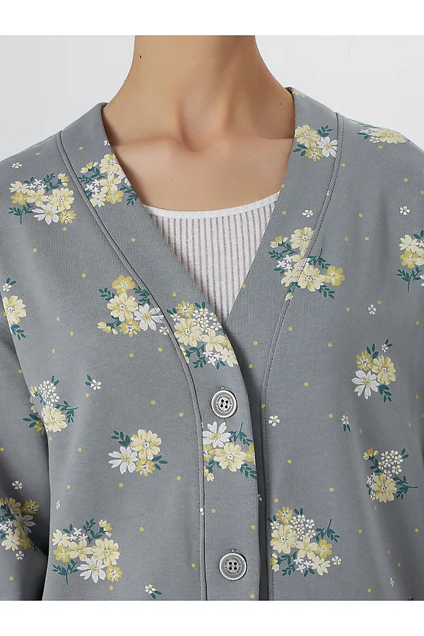 Кардиган MARK FORMELLE, цветы на сером1 - фото 2