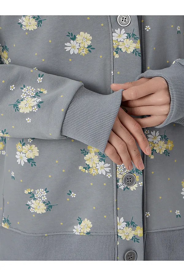 Кардиган MARK FORMELLE, цветы на сером1 - фото 2