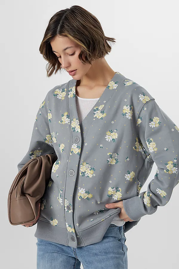 Кардиган MARK FORMELLE, цветы на сером1 - фото 2