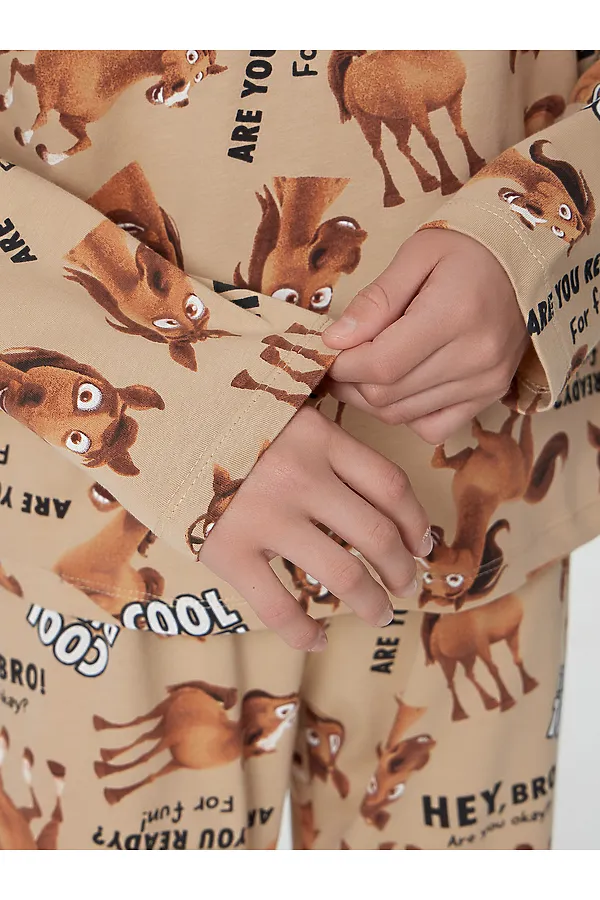 Пижама MARK FORMELLE, лошади на ирландском креме - фото 2