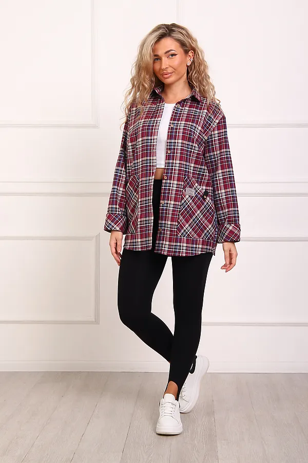 Рубашка 1094 НАТАЛИ, бордовый - фото 2